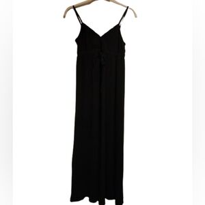 Mossimo Supply Black Maxi Dress Med Spaghetti Straps Boho Minimalist Classic LBD